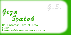 geza szalok business card
