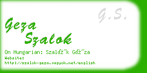 geza szalok business card